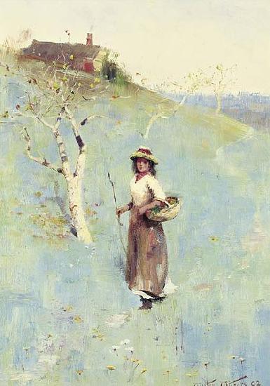 Walter Withers Farmers Girl oil painting image